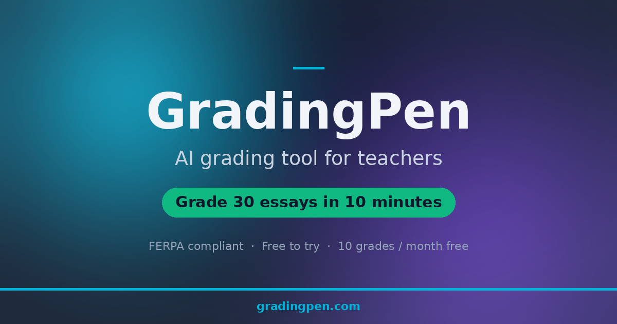 Screenshot of GradingPen, AI essay grading with rubric-aligned feedback in under 30 seconds
